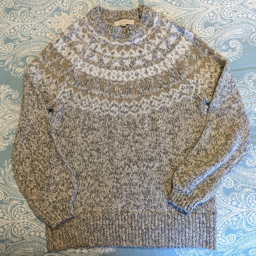 Loft Marled Fair Isle Sweater